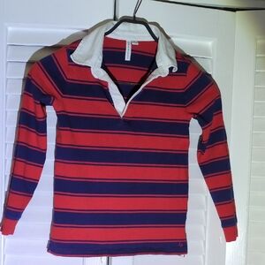 Janie and Jack Red and Blue Striped Polo
